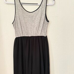 Forever 21 Heather Gray Tank Dress with Black Trim